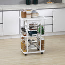 Carrello da Cucina con Ripiani e Cassetto Piano di Lavoro in Ceramica 57x37x83 cm   