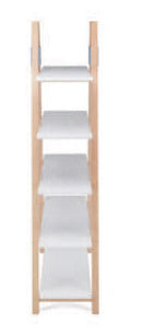 Libreria 5 Ripiani 100x40x170 cm in MDF e Legno Bianco/Faggio