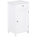 Mobiletto da Bagno con Anta e Cassetto Bianco 43x34x77 cm 