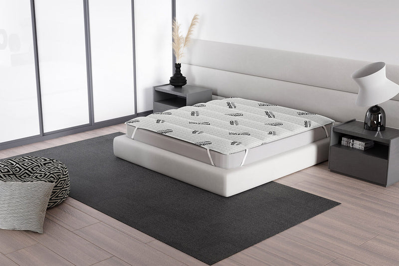 Topper Trapuntato Imbottito con Elastici Grigio Chiaro Varie Misure