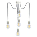 Sospensione 5xE27 3Mt Montatura Verniciata Bianco E-Energy Elaide