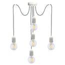 Sospensione 5xE27 3Mt Montatura Verniciata Bianco E-Energy Elaide