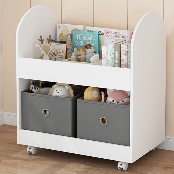 online Scaffale Portagiochi per Bambini 2 Ceste in Tessuto e Libreria 70x40x78 cm in MDF Bianco e Grigio