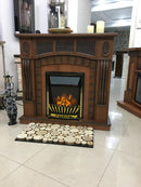 Camino Elettrico da Pavimento 112x115x30 cm Effetto Fiamma 2000W Amsterdam & Meridian Noce