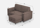 Divano 2 Posti con Pouf 168x145x85 cm Marrak in Tessuto Talpa