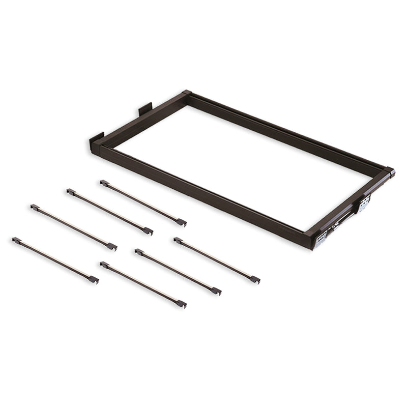 Porta Pantaloni Estraibile per Armadio 80 cm in Alluminio e Acciaio Emuca Moka