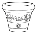 Vaso Ø30x25,1cm in Resina Tulli Festonato Classic 30 Cappuccino