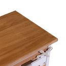 Cassettiera 4 Cassetti in Legno 35x27x85cm Matilda Noce Chiaro e Bianca