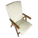 Cuscino per Sedia Pieghevole Bali Seduta e Schienale Sfoderabile Spesso 3 cm Crema      