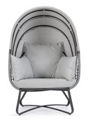 Poltrona con Cuscini da Giardino 100x90x152 cm in Acciaio Eldon Grigio Chiaro