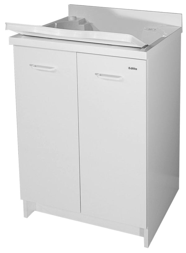 Meuble Lavabo 60x50x85cm 2 Axes Portes en Thermoplastique Montegrappa Edilla Blanc avec Panier sconto