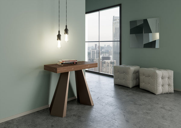 sconto Consolle Allungabile 90-290x40x77 cm piano a Folding Marrone