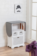 Mobile Asse da Stiro in Legno con 3 Cassetti 130x34x85 cm Victor Bianco