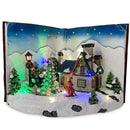 Villaggio Natalizio 33x19x22 cm Libro Blu con Luci Suoni e Movimento