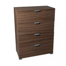 Cassettiera 4 Cassetti Tinta Noce 60x38x85 h cm in Truciolare bilaminato Marrone