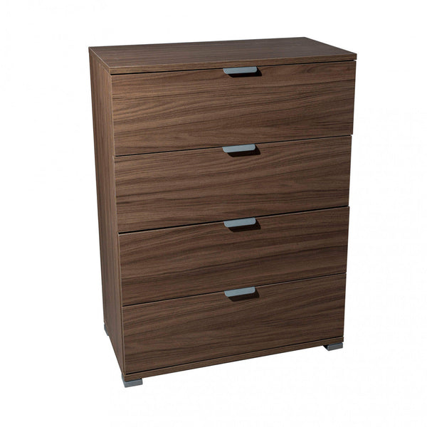 Commode 4 Tiroirs Couleur Noyer 60x38x85 h cm en Aggloméré Bilaminé Marron prezzo