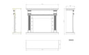 Camino Elettrico da Pavimento 114x102,3x28,2 cm Effetto Fiamma 1500W Sined Caldera Bianco