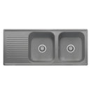 Lavello 116x50 cm 2 vasche gocciolatoio Titanio Samet