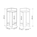 Set 2 Comodini 25x25x60 cm in MDF Elos Light Mocha