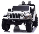 Macchina Elettrica per Bambini 12V Mp4 2 Posti con Licenza Jeep Wrangler Rubicon Bianca