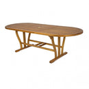 Tavolo Allungabile Ovale Double 180/240x100x74 h cm in Legno di Acacia Marrone