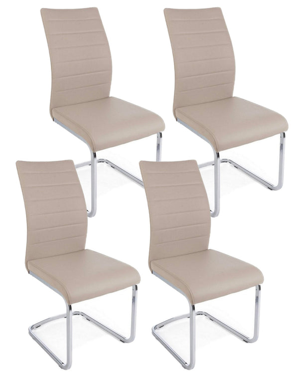 online Lot de 4 chaises Myra 41x60x98 cm en éco-cuir Cappuccino