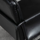 Poltroncina da Camera Imbottita 60x59x78 cm  in Acciaio e Similpelle Nera