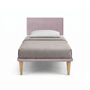Letto 1 Piazza e Mezza con Rete Rivestita Microfibra Glicine Tessis Testata Vertical Varie Misure