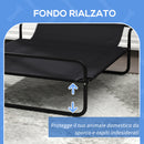 Lettino Brandina per Cani Medi e Grandi 106x81x33 cm Rialzato con Poggiatesta da Esterno in Tessuto a Rete Nero      