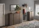 Mobile Multiuso 2 Ante con 5 Ripiani 70x35x111 cm Frame Bronzo e Mercure