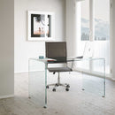 Scrivania in Vetro H74x70x120cm Glassy Trasparente 