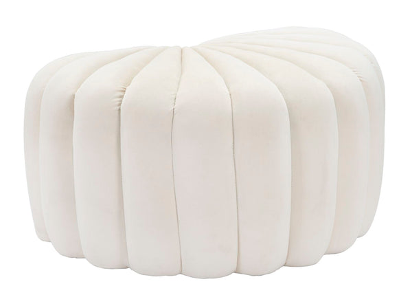Puff Shell Crème 80x54x42 cm en Bois Éponge et Polyester Crème online