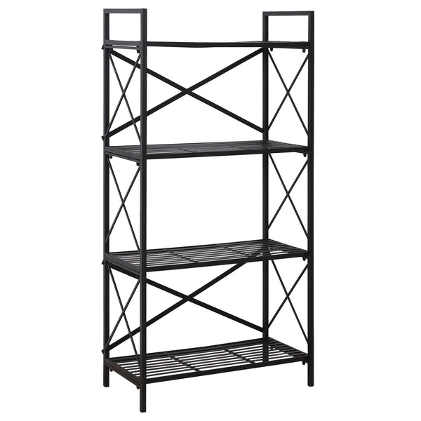Bibliothèque étagère polyvalente noire style industriel 4 étagères 80x40x160 cm prezzo