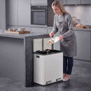 Pattumiera a Pedale 2x30 L 59,1x36,5x62,7 cm con Secchi Estraibili e Chiusura Ammortizzata in Acciaio Inox e PP Argento      