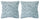 Lot de 2 coussins décoratifs 43x43x6 cm en polyester VdE Tivoli 1996 Furry Vert Sauge