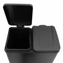 Pattumiera Per Raccolta Differenziata 47x71x36 cm due Scompart 60 Litri in Acciaio Nero