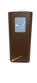 Posacenere da Esterno 30x30xh65 cm In Acciaio Verniciato con Vaschetta Superiore Marrone Seconda Scelta