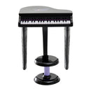 Mini Pianoforte Giocattolo per Bambini con Microfono e Sgabello Nero 