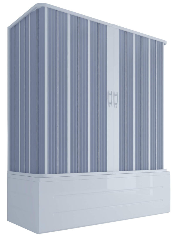 online Pare-baignoire 3 faces 70x170x70 cm 2 portes pliantes PVC Ouverture centrale H150 cm Dorini Blanc