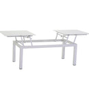 Set da Giardino Divano 2 Poltrone e Tavolino in Polyrattan Pasadena Bianco