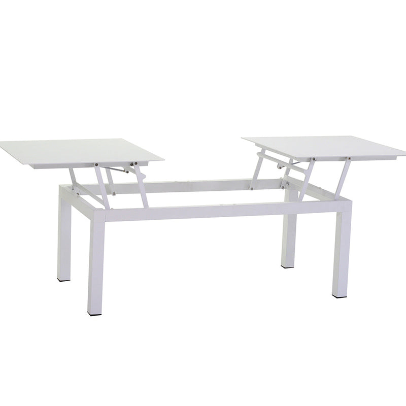 Set da Giardino Divano 2 Poltrone e Tavolino in Polyrattan Pasadena Bianco