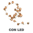 Luce filo sfera rame 48 led bianco caldo alimentazione fissa cm Ø4x120