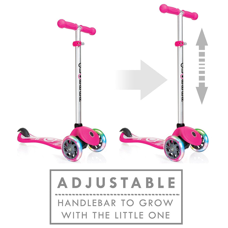 Monopattino a 3 Ruote a LED 3 Altezze Max 50Kg Globber PRIMO Fantasy Lights Up Marchio Rosa