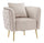 Fauteuil Bucarest Gris 76x74x73 cm Bois et Éponge et Tissu et Métal Gris et Doré