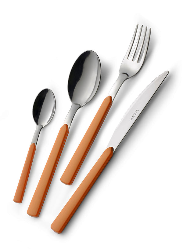 sconto Servizio Set di Posate 24 Pezzi in Acciaio Eme Fast Arancio 79