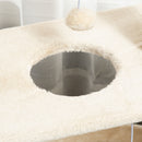 Albero Tiragraffi 60x30x76 cm con Cucce e Pannello in Sisal Marrone Chiaro   