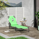 Lettino Sdraio Pieghevole 187x58x36 cm in Acciaio e Tessuto Oxford Verde