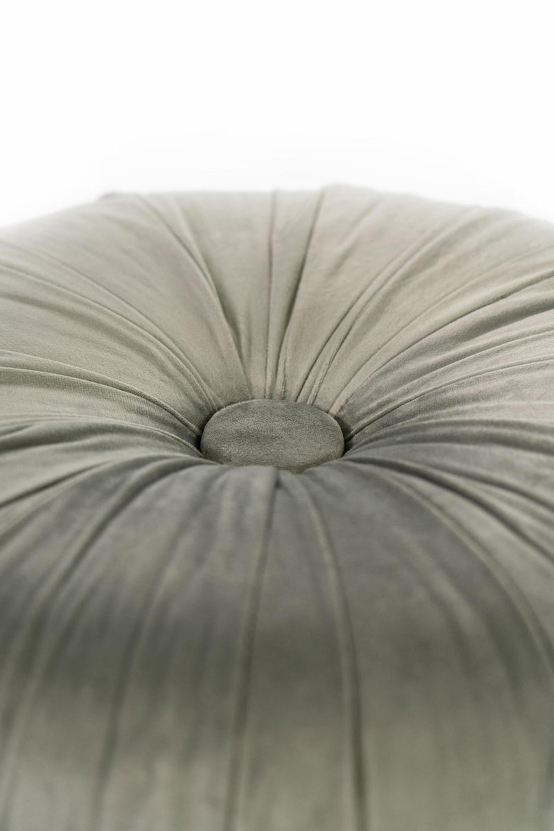 Pouf in Tessuto Vellutato Ø36 cm Grigio