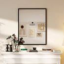 Specchio da Bagno a Parete Rettangolare 70x90 cm con Ganci in Vetro e MDF Nero      