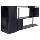 Scrivania Angolare da Ufficio 140x120x78,2 cm con Cassetti e Scaffale Girevole  Nera